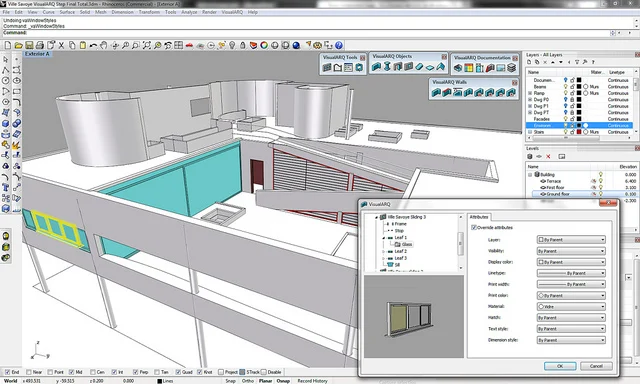 محیط کاری پلاگین VisualARQ